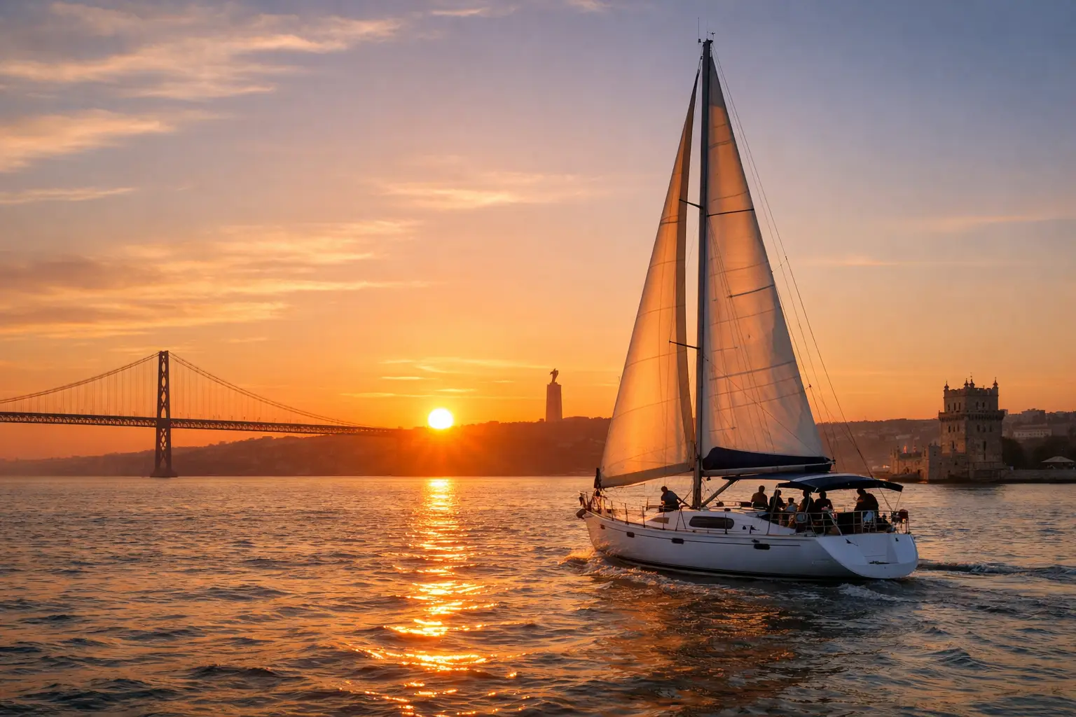 Sunset Sailing Cruise on the Tagus River, Lisbon